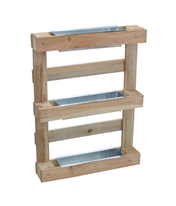 Palettenholz-Wandhalter Mit 3 Pflanzkästen, Ca. B59/H80/T12 Cm