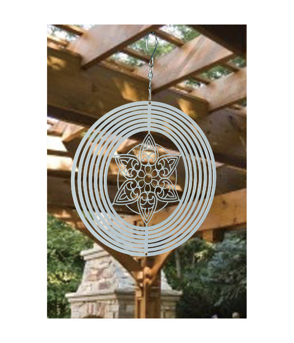  NATURE'S MELODY Windspiel Cosmo Mandala, Ø 20 X 29,3 Cm, Silber