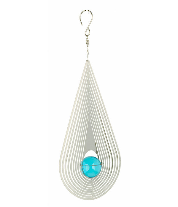  NATURE'S MELODY Windspiel Cosmo Träne, 13 X 4,5 X 33,5 Cm, Silber/blau