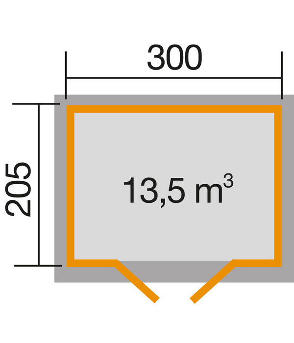  Weka Gartenhaus 122 Gr. 3, Ca. B380/H253/T239 Cm