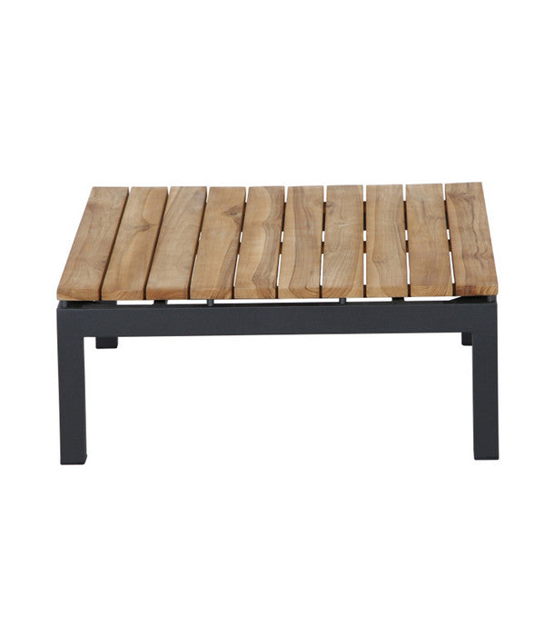  Siena Garden Teak-Loungetisch Alvida, Anthrazit/natur, Ca. B74/H30/T74 Cm