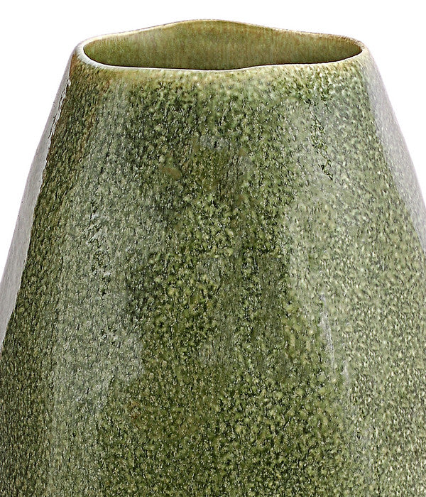  Dehner Keramik-Vase Linn, Bauchig, Dunkelgrün