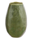  Dehner Keramik-Vase Linn, Bauchig, Dunkelgrün