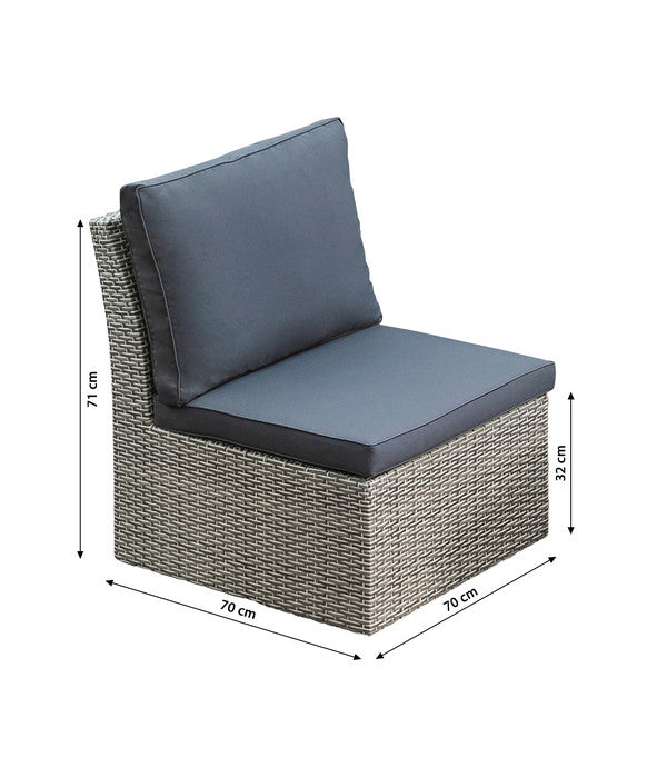  Dehner Geflecht-Lounge Rom, 4-teilig
