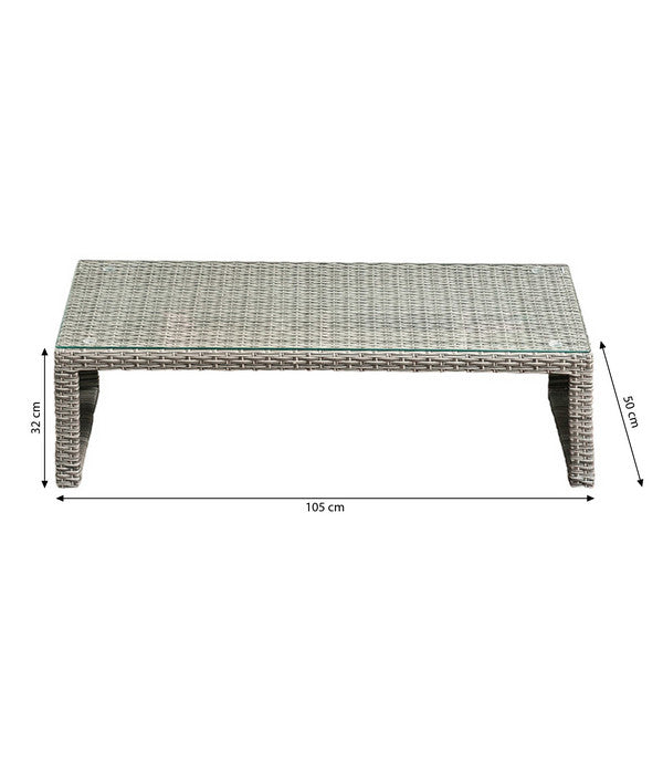  Dehner Geflecht-Lounge Rom, 4-teilig