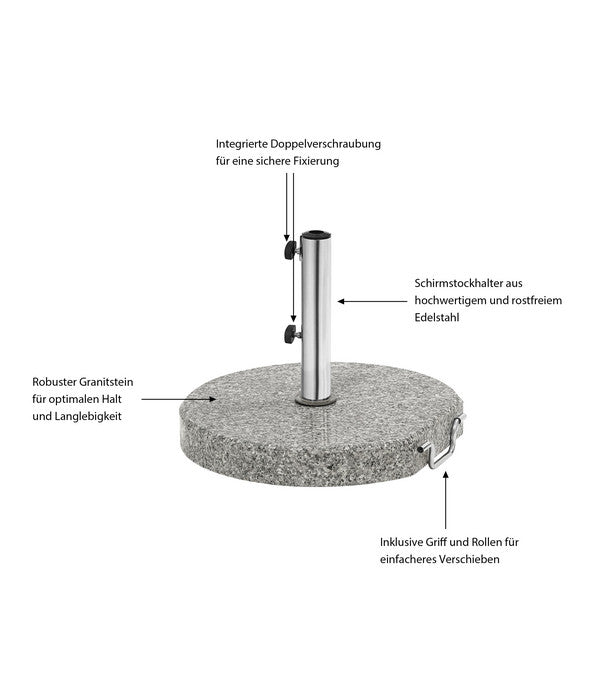  Dehner Granit-Schirmständer, 30 Kg