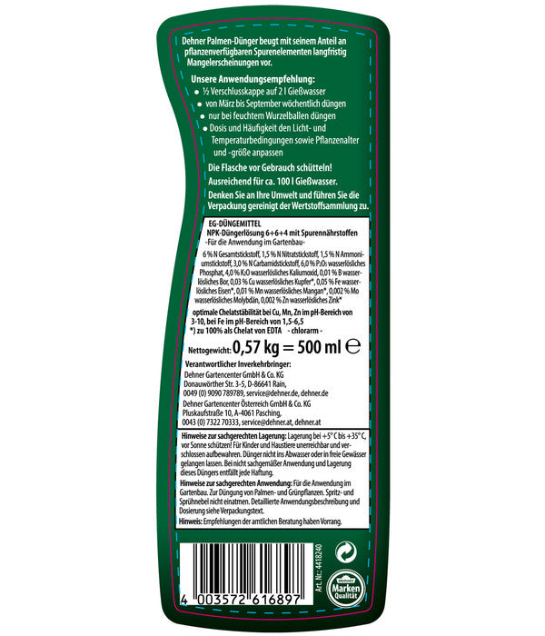  Dehner Palmen-Dünger, Flüssig, 500 Ml