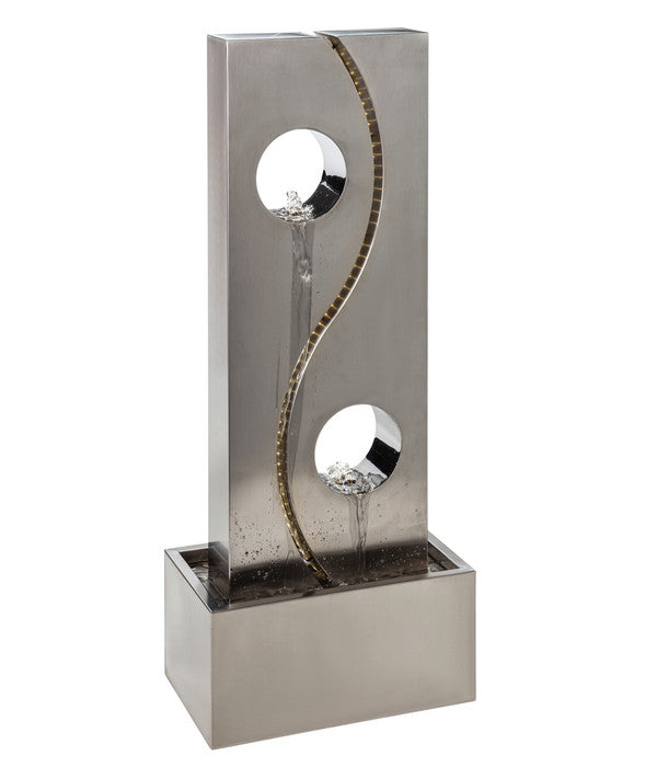  Dehner Edelstahl-Gartenbrunnen Shanghai, Ca. B41/H101,5/T25 Cm