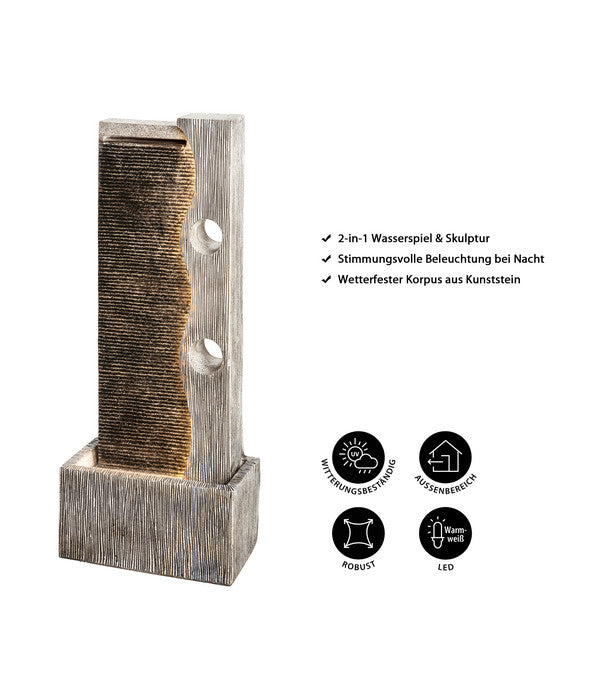  Dehner Polyresin-Gartenbrunnen Eclipse, Ca. H100 Cm