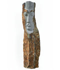  Dehner Basalt-Säule Mit Gesicht, Ca. B20/H100/T20 Cm