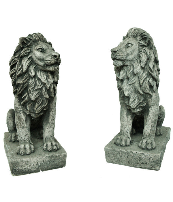  Denscho Stein-Löwe, 35 Cm, Links Schauend