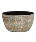  Dehner Keramik-Jardiniere Lana, Oval, Braun, Ca. B30/H17/15 Cm