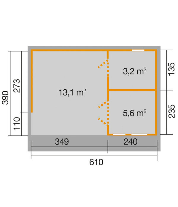  Weka Weekendhaus 441, Ca. B670/H251/T450 Cm