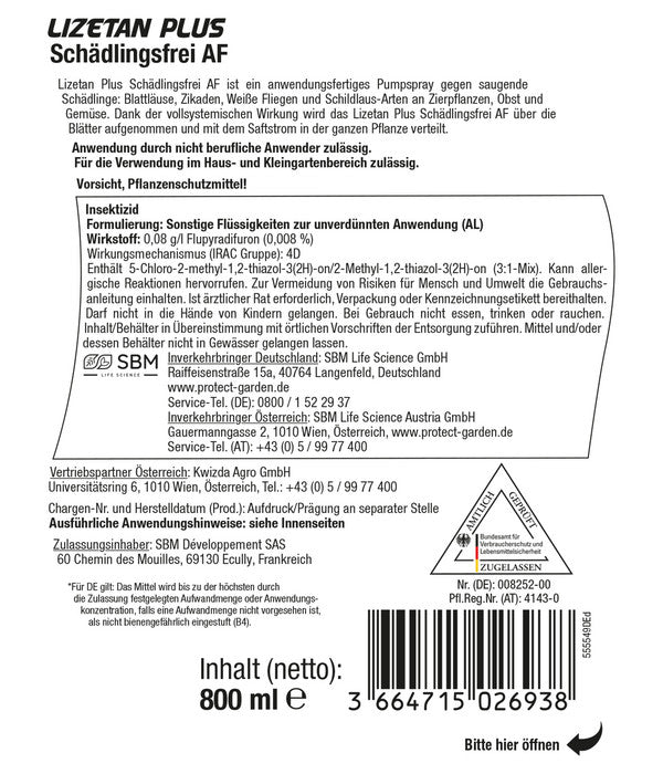  PROTECT GARDEN Lizetan Plus Schädlingsfrei AF, 800 Ml