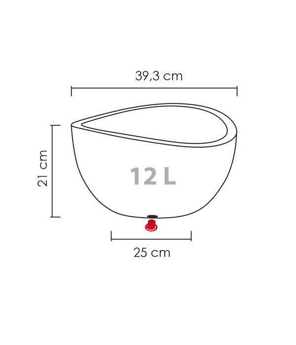  Scheurich Kunststoff-Topf Wave Globe, Rund, Ca. Ø39,3/H21 Cm
