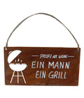  Badeko Metall-Tafel Ein Mann Ein Grill, B28/H30 Cm