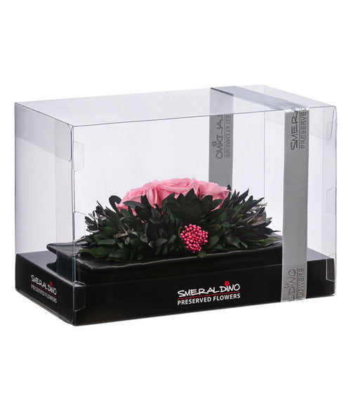  Dehner Arrangement Mit Longlife-Rose Cloe, Rosa, Ca. B19/H6/T10 Cm