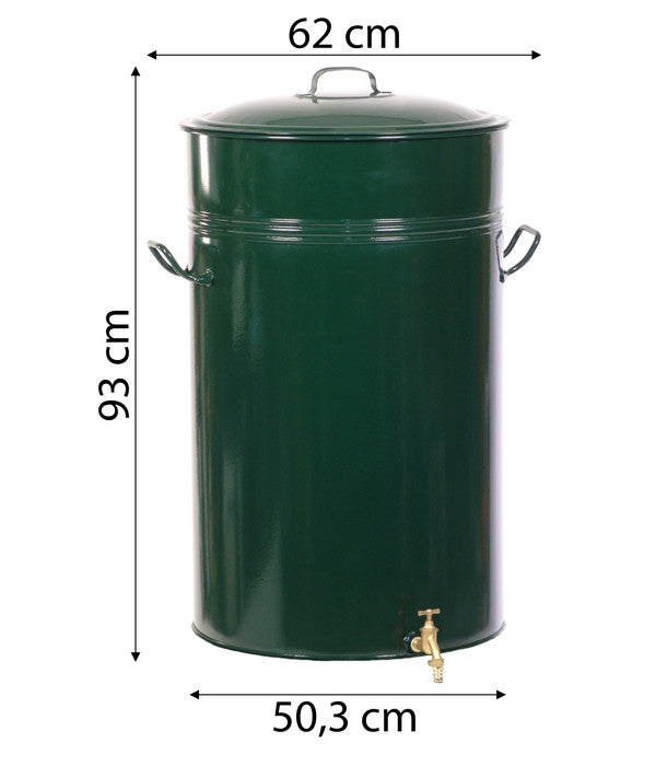 RENNER Metall-Regentonne Inkl. Steckanschluss, 150 L, Dunkelgrün