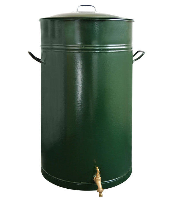  RENNER Metall-Regentonne Inkl. Steckanschluss, 150 L, Dunkelgrün