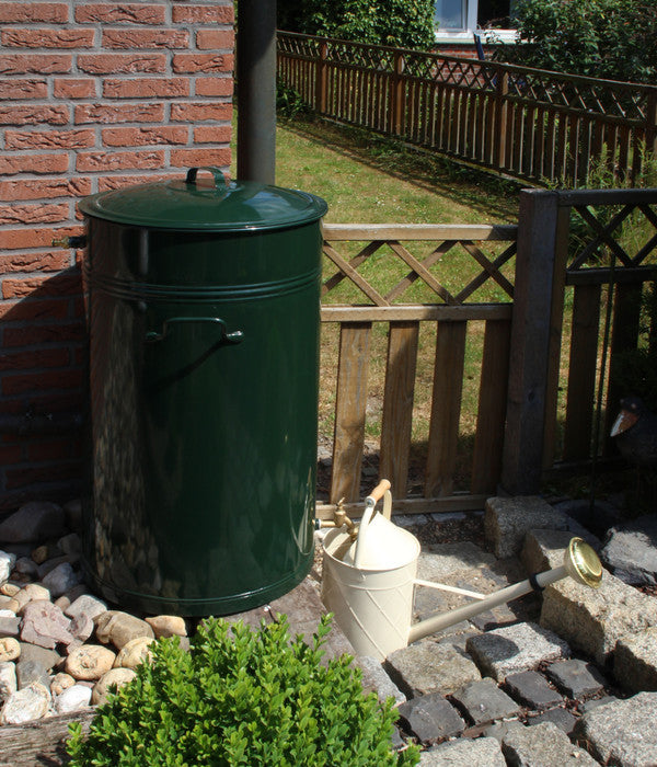  RENNER Metall-Regentonne Inkl. Steckanschluss, 150 L, Dunkelgrün