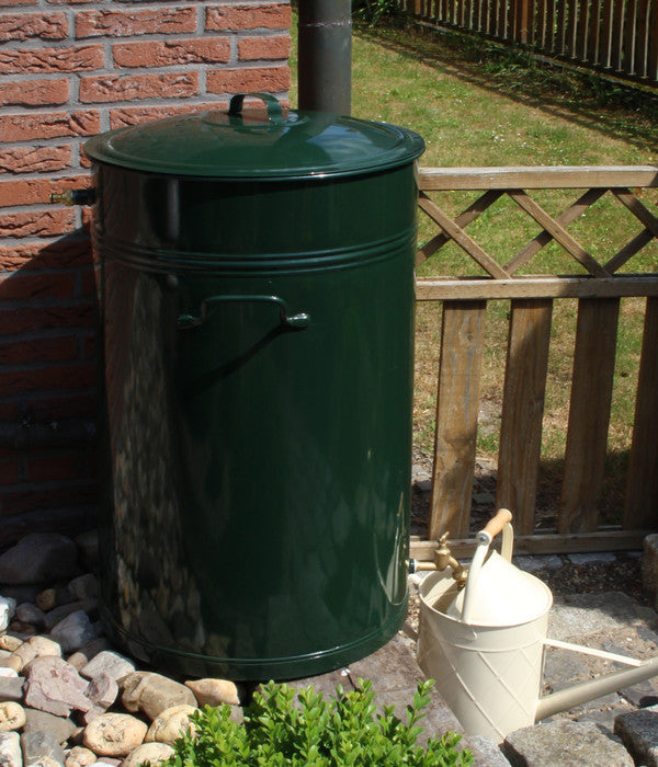  RENNER Metall-Regentonne Inkl. Steckanschluss, 150 L, Dunkelgrün
