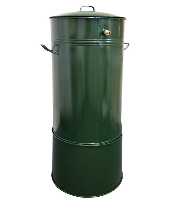  RENNER Metall-Regentonne Inkl. Steckanschluss Und Sockel, 150 L, Dunkelgrün