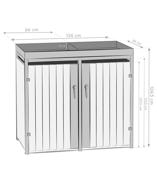  Westmann Mülltonnenbox 240 L, Ca. B134/H125/T84 Cm