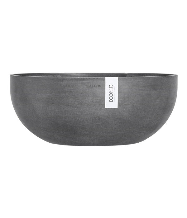  Ecopots Kunststoff-Schale Sofia Wall Mit Wassersystem, Oval, Grau, Ca. B43/H17,5/T25 Cm