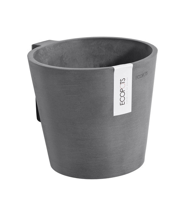  Ecopots Kunststoff-Topf Amsterdam Wall, Rund, Grau, Ca. Ø21,8/H17,5 Cm