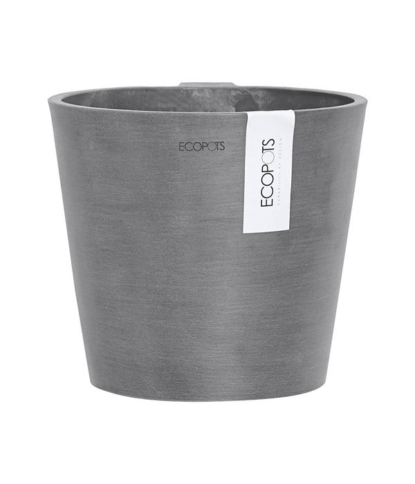  Ecopots Kunststoff-Topf Amsterdam Wall, Rund, Grau, Ca. Ø21,8/H17,5 Cm