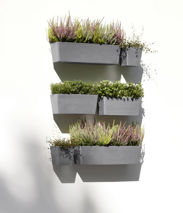  Ecopots Kunststoff-Kasten Manhattan Mit Wassersystem, Grau