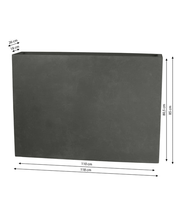  Dehner Fiberglas-Kasten, Rechteckig, Grau, Ca. B118/H85/T26 Cm