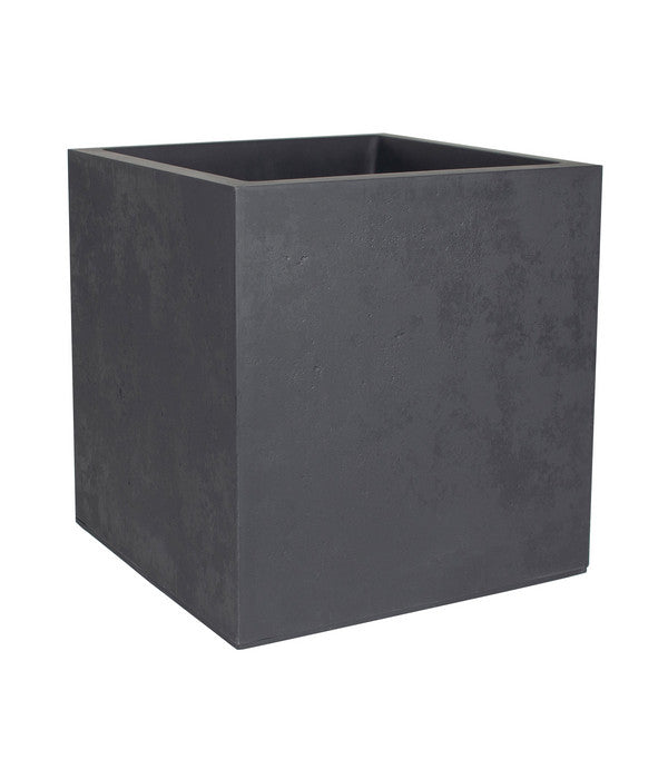  EDA-plastiques Kunststoff-Topf Basalt, Quadratisch, Anthrazit, Ca. B49,5/H49,5/T49,5 Cm