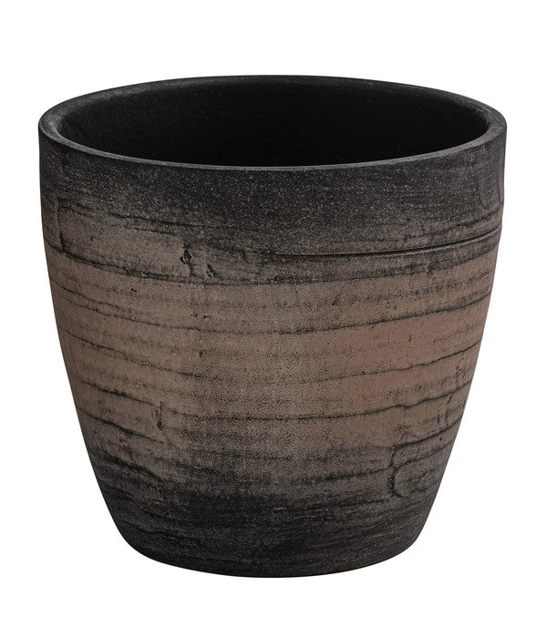  Dehner Keramik-Übertopf Luca, Konisch, Braun, Ca. Ø14 Cm