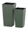  Siena Garden Kunststoff-Topf-Set ECO Nizza, Konisch, Grün, Ca. B25/H46,5/T25 & B30/H57/T30 Cm, 2-teilig