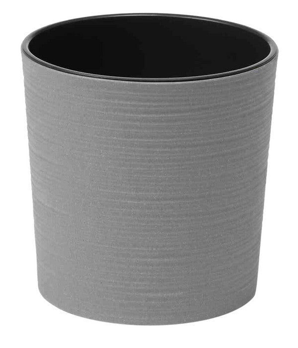  Siena Garden Kunststoff-Topf ECO Lens, Rund, Grau, Ca. Ø25/H25 Cm, 2er-Set