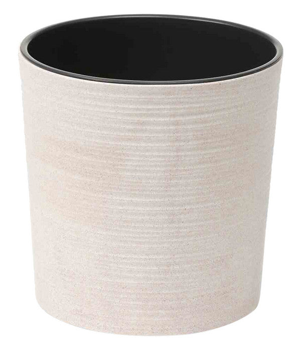  Siena Garden Kunststoff-Topf ECO Lens, Rund, Weiß, Ca. Ø30/H30,5 Cm, 2er-Set