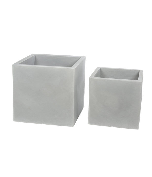  Farmet Kunststoff-Topf-Set Atlantis, Quadratisch, Grau, 2-teilig
