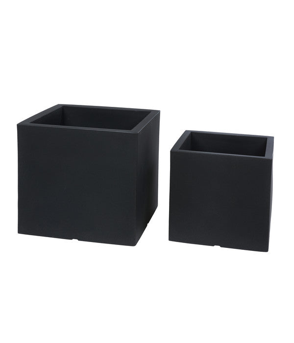  Farmet Kunststoff-Topf-Set Atlantis, Quadratisch, Anthrazit, 2-teilig