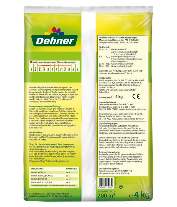  Dehner Frühjahr- Und Starter-Rasendünger, 4 Kg