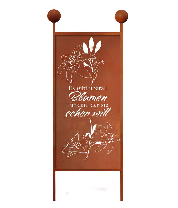  Ferrum Metall-Gartenstecker Blumen, Ca. H205 Cm