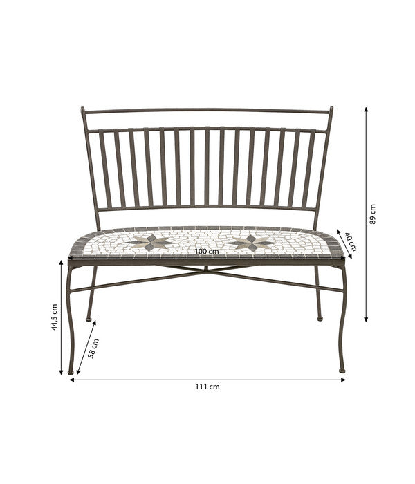  Dehner Mosaikbank Diana, 2-Sitzer