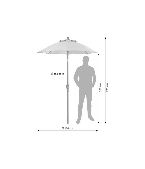  Dehner Sonnenschirm Vido, Rund, Ca. Ø150 Cm