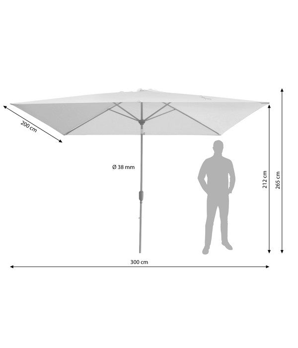  Dehner Sonnenschirm Samos, Rechteckig, Ca. B300/T200 Cm