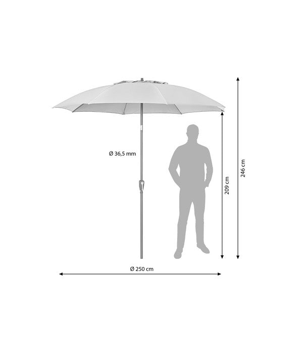  Dehner Sonnenschirm Paros, Rund, Ca. Ø250 Cm