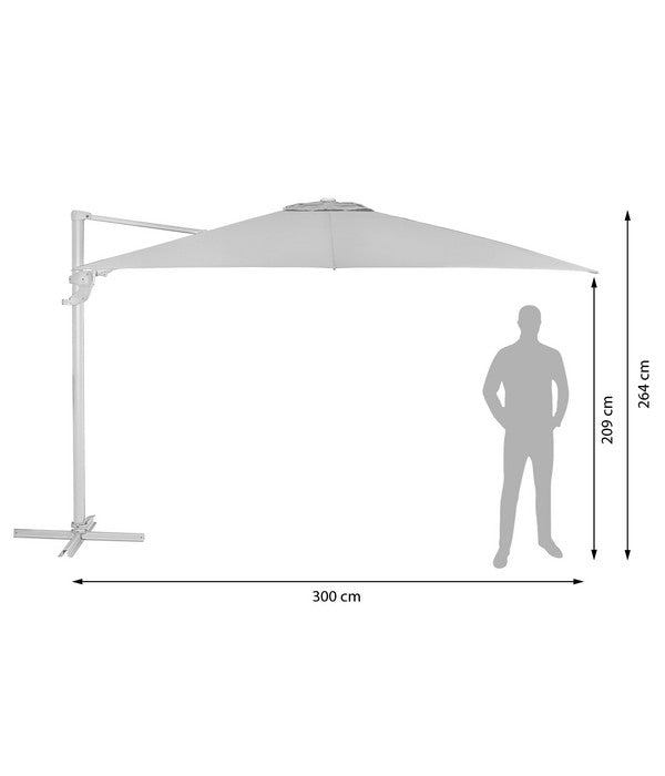  Dehner Ampelschirm Zypern, Holzoptik, Quadratisch, Ca. B300/T300 Cm