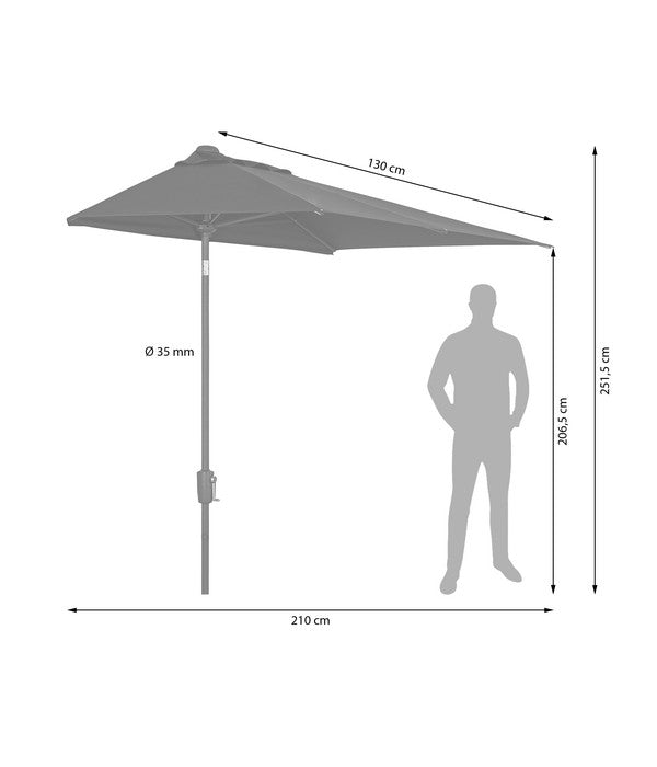  Dehner Balkonschirm Chios, Rechteckig, Ca. B210/T130 Cm