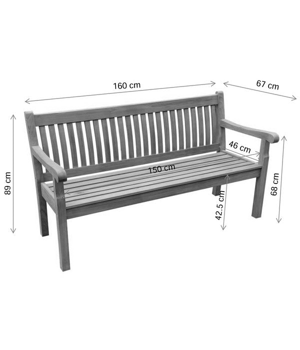  Dehner Gartenbank Havanna, 3-Sitzer