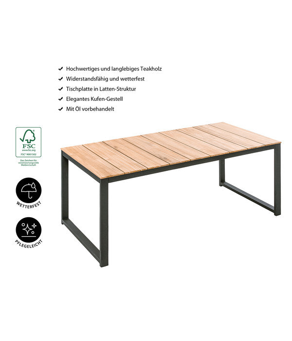  Dehner Gartentisch Chicago Wood, Ca. B180/H74/T90 Cm