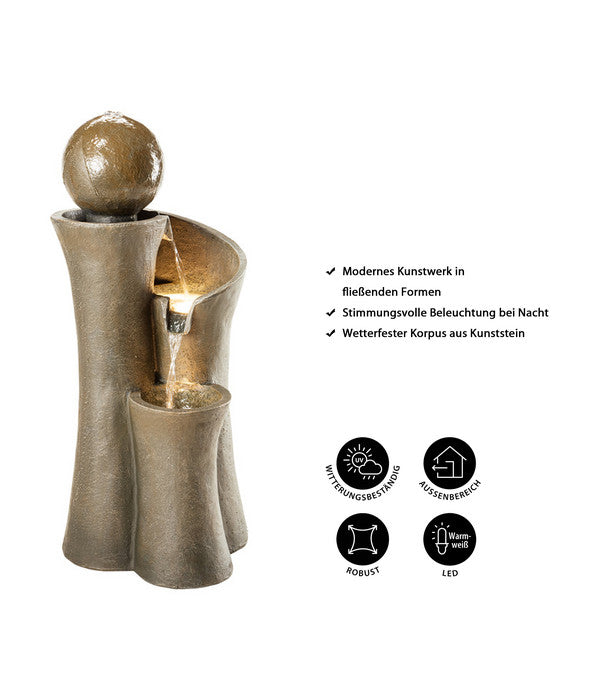  Dehner Polyresin-Gartenbrunnen Acapulco, Ca. H100 Cm